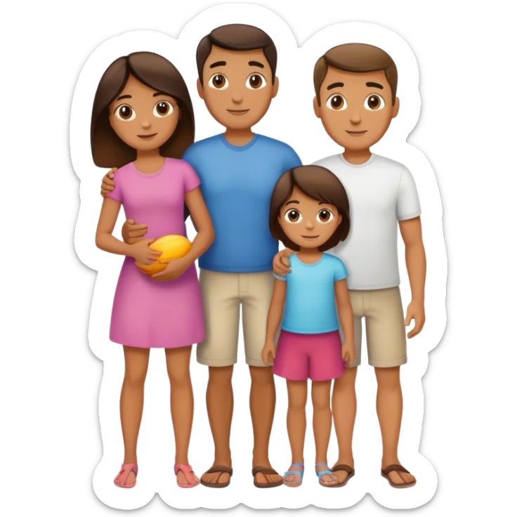 FAMILI CON UNA MADRE UN PADRE Y UN NIÑIO I UNA NIÑA PEQUEÑA sticker