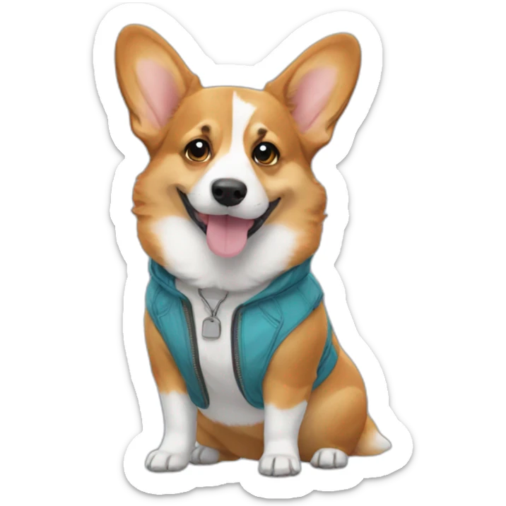 corgi fashion sticker