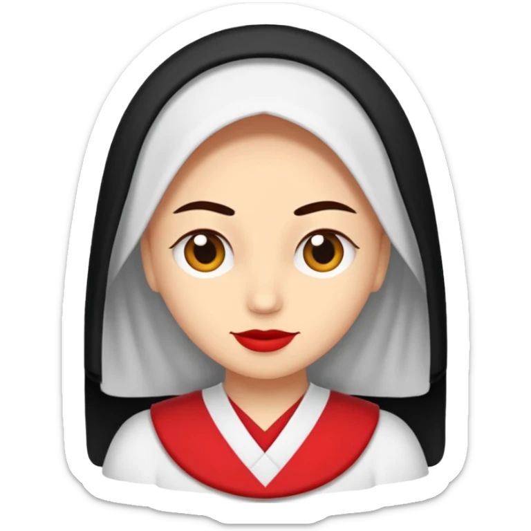 Kırmızı kıvırcık kısa saçlı, beyaz tenli badem gözlü kadın emojisi sticker