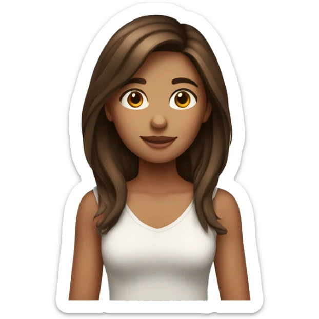 Girl with midlenght brown hair sticker