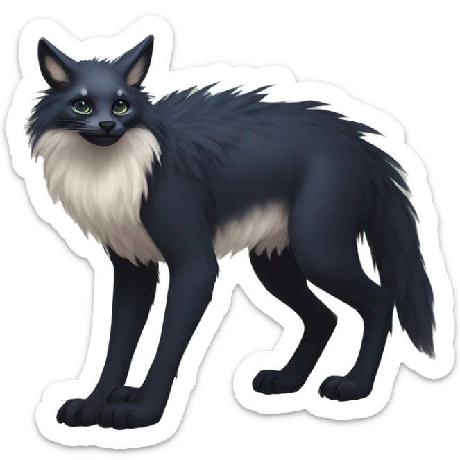  Cute Edgy Realistic Rare Fantasy Fluffy Slim Vernid-Trico-Melprin-species by LiLaiRa, by Falvie, full body sticker
