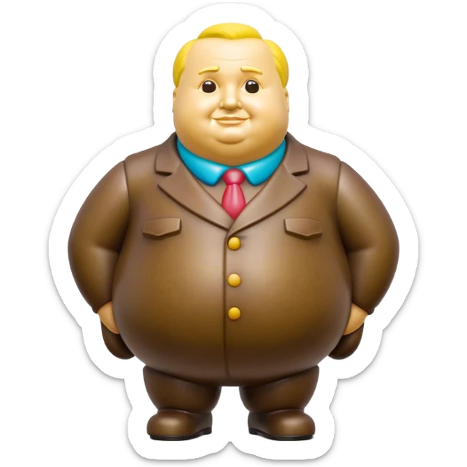 Cinematic Realistic Botero Sculpture Emoji, depicted as an exaggerated voluminous sculpture in the signature style of Fernando Botero, rendered with rich textures and vibrant artistic lighting that captures its playful grandeur. sticker