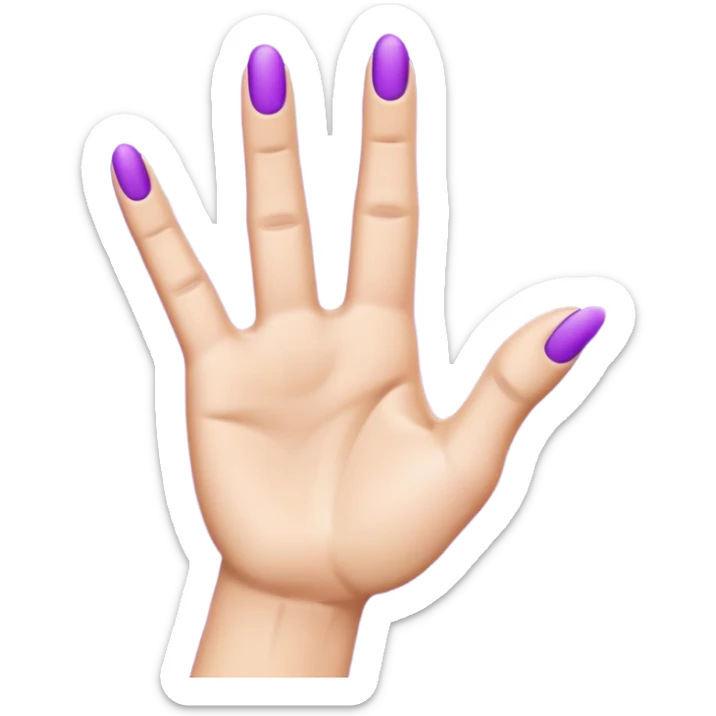 A single human hand in 3D emoji style, colored entirely in vibrant purple. The hand makes the ‘index finger pointing upward’ gesture: only the index finger is raised, all other fingers are folded. Smooth glossy texture, simple shading, no background. sticker