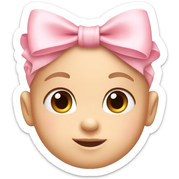 baby pink bow sticker