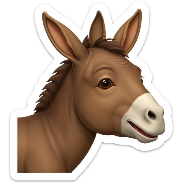 un âne vu de dos avec la tête tourner vers la croupe, qui doit être visible et rigolant de façon a donné l'impression qu'il se moque. En gros ça serait traduire parle à mon cul sticker