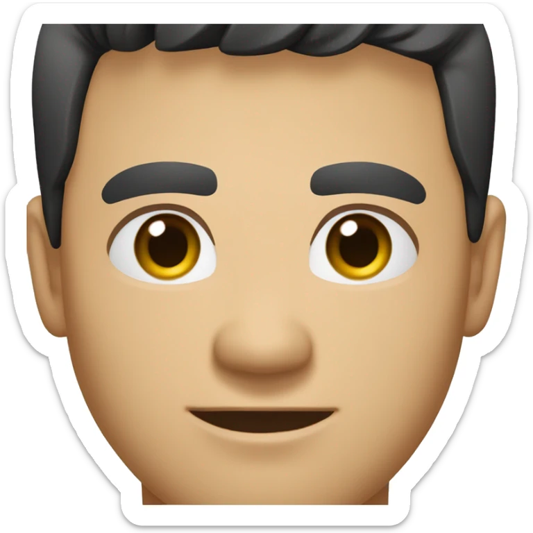 A head and shoulders shot of a 32 year old Asian man, with short black hair,   with brown eyes wearing a t-shirt. sticker