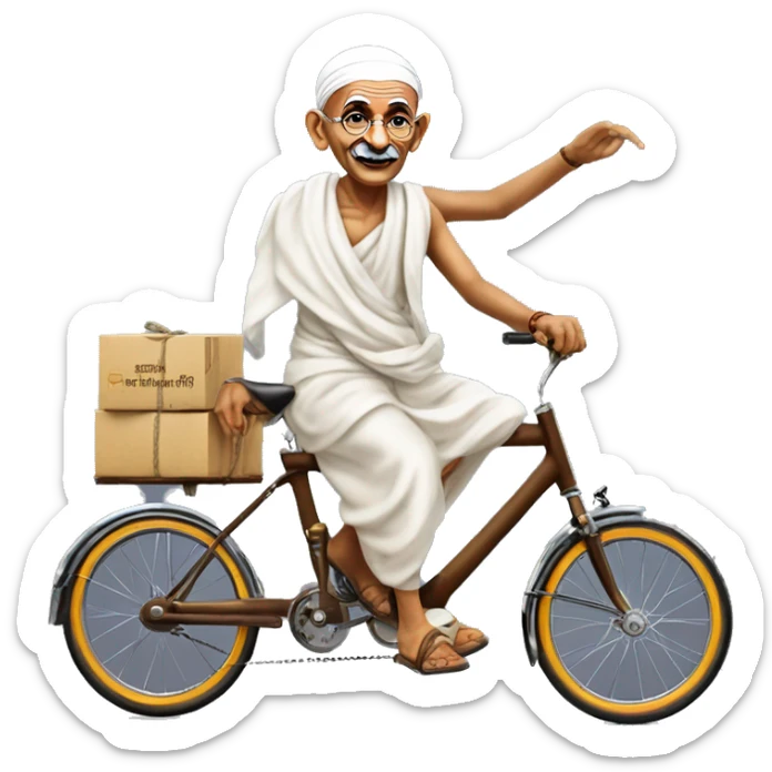 Riding the wheels of change this Gandhi Jayanti with Sindhu Parcel services. Let's honor the legacy of Mahatma Gandhi and strive for a better future. Happy Gandhi Jayanti to all! 
 sticker