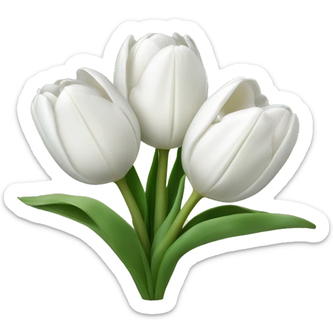 White tulips sticker