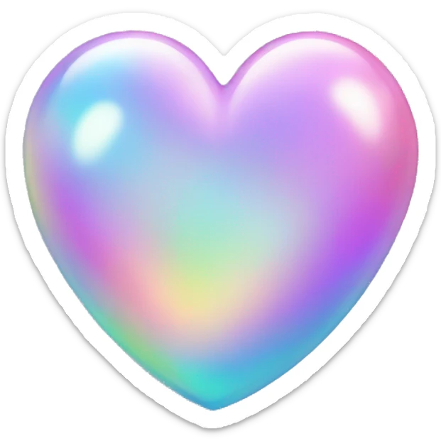 Iridescent heart sticker