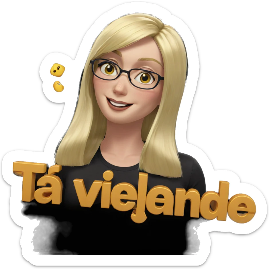blonde girl smiling in glasses sticker