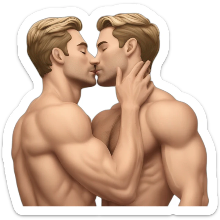 sexy-pose-very-fit-caucasian-gay-men-kissing sticker