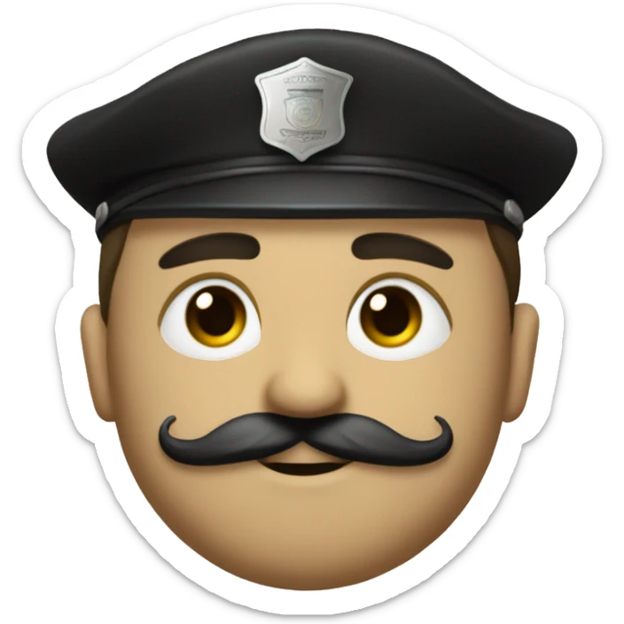 Face of cazanova with mustache and cop of tea sticker