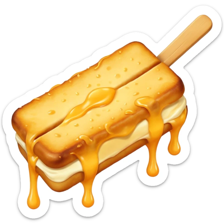 Create an emoji-style illustration of a tequeño, a traditional Venezuelan snack. It should look like a fried cheese stick  sticker