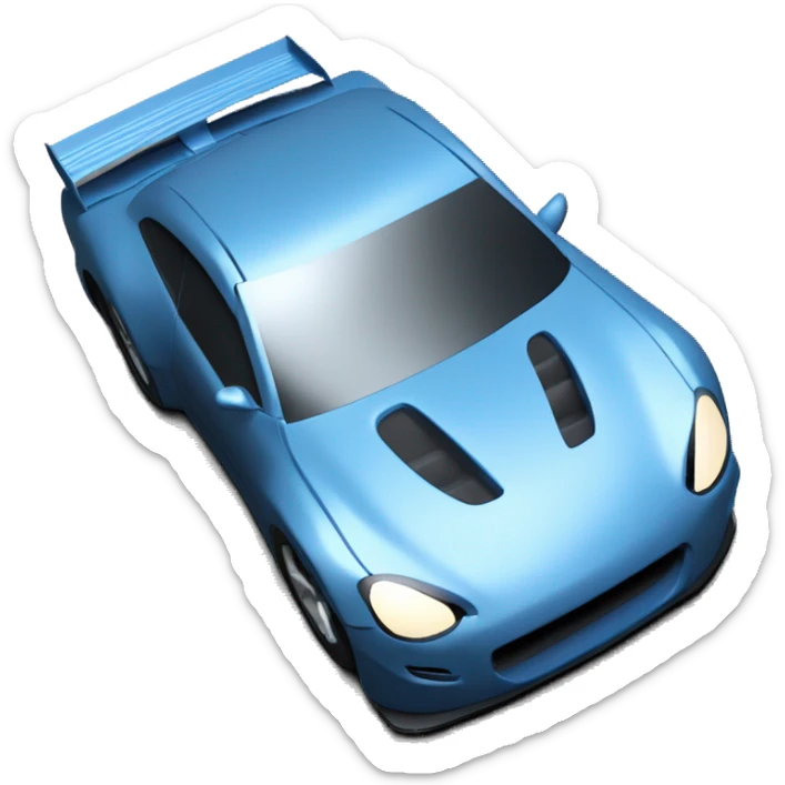 Detailed wide-body pearl-blue Cardstock Papercraft fr-s racecar sticker
