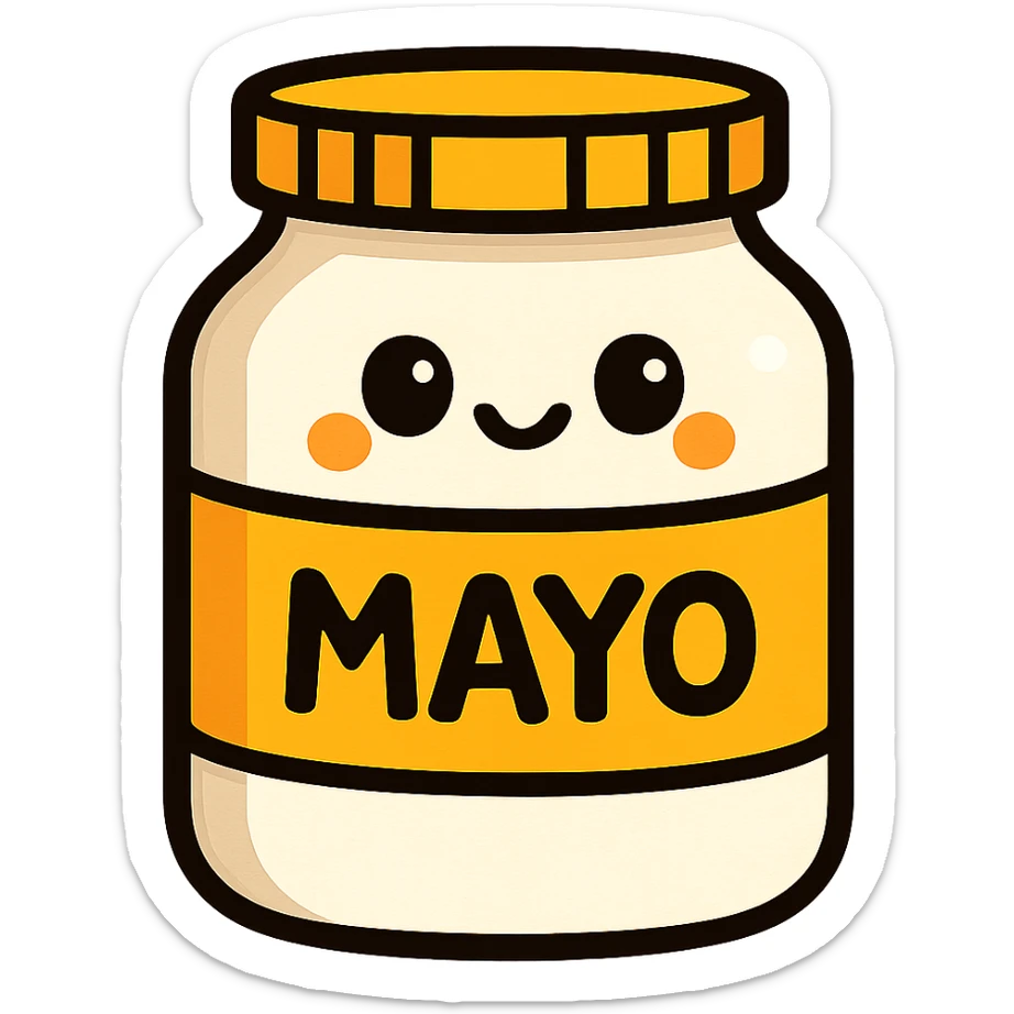 stylized cartoon mayonnaise sticker