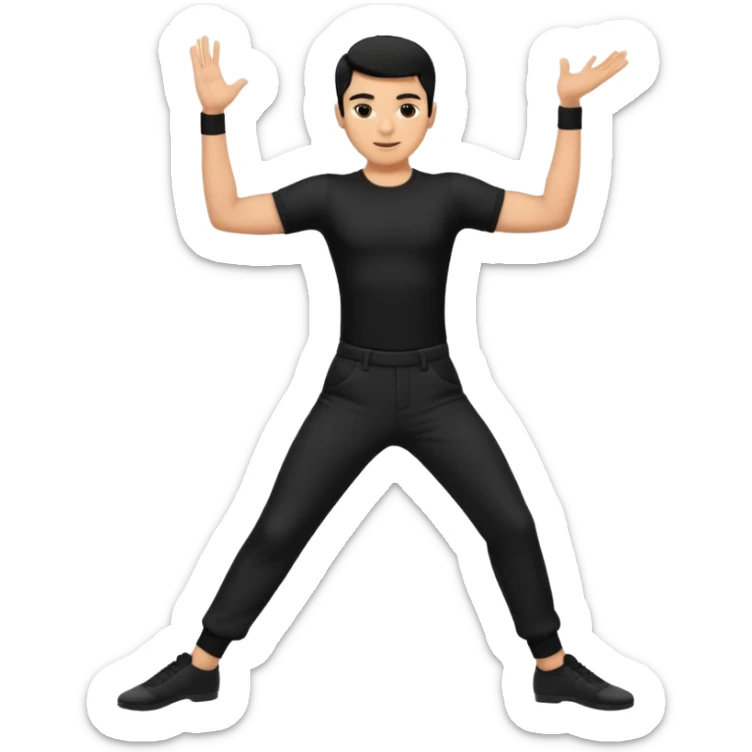 male dance choreographer with pants and shirt black hair  sticker