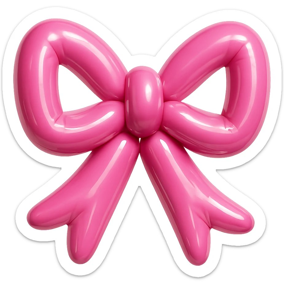 pink gothic bow in balloon style sticker