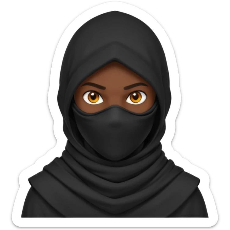 desert assassin portrait, head and shoulders only, dark hood, face scarf, mysterious glowing eyes, stealth vibe, 3D cartoon, mobile game icon style, clean background, no text, no watermark
 sticker