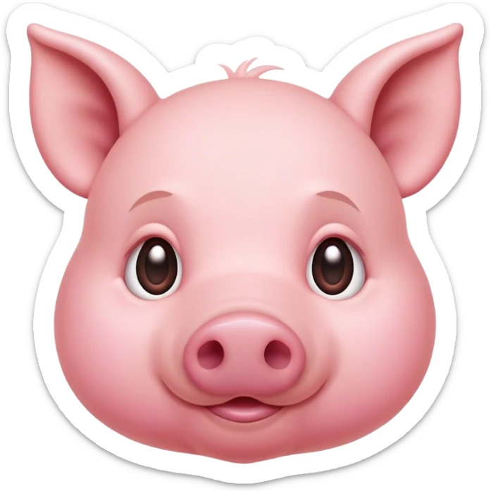 Cinematic Noble Piglet Portrait Emoji, Poised and regal, with a tiny, delicate build and a soft, smooth rosy-pink hide, deep-set soulful beady eyes, Simplified yet sharp and sophisticated features, highly detailed, glowing with a gentle, dignified glow, high shine, intelligent and endearing, stylized with an air of miniature nobility, focused and attentive, soft glowing outline, capturing the essence of a watchful and confident little piglet, so majestic it feels as though it could scamper out of the screen with effortless authority! sticker
