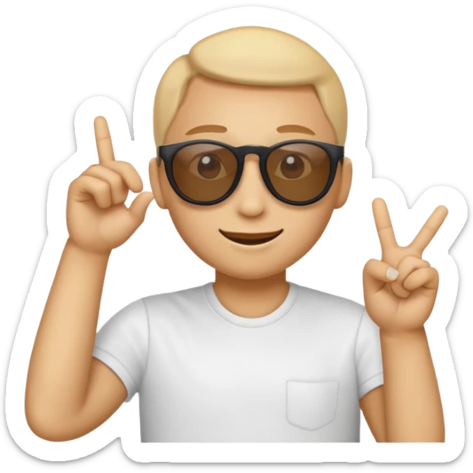 EVET İŞARETİ YAPAN VE GÖZLÜK TAKMIŞ YANA BAKAN HAVALI EMOJİ sticker