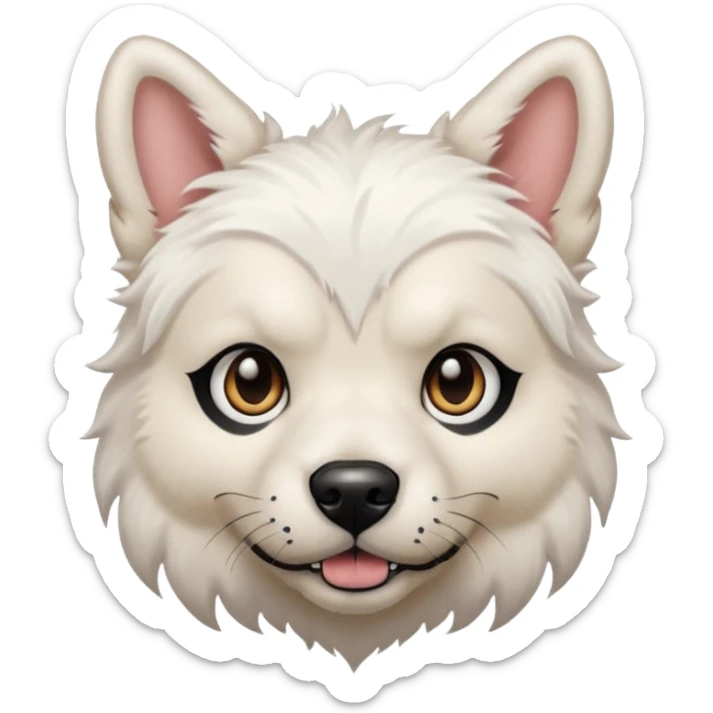 tattooed dog with heavy face tattoes, white dog and piercings sticker