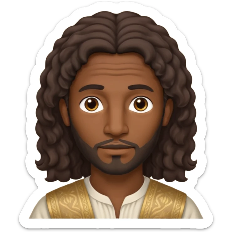 boaz - arab man from the bible no headdress with hair  sticker