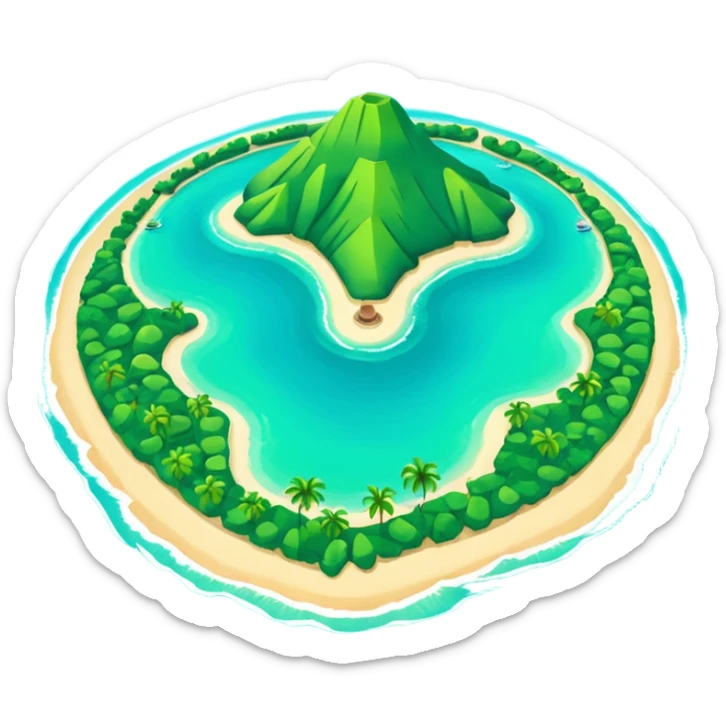 Créer un emoji représentant la Guadeloupe dans sa forme géographique réelle, vue du dessus sticker