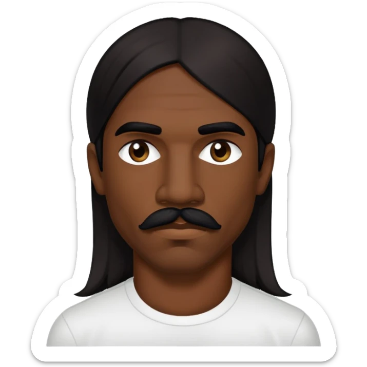 portrait of a man with long dark hair and mustache, inspired by Anthony Kiedis sticker