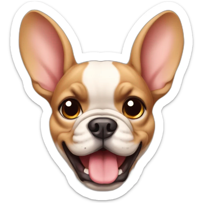 Fawn France-BullDog with big ears and gig mouth sticker
