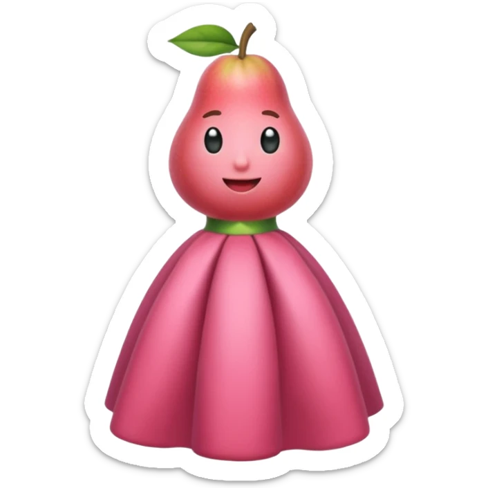 eine birne in einem pinken kleid soll aussehen wie eine reiche frau aber als birne die frau soll eine birne sein die frucht  sticker