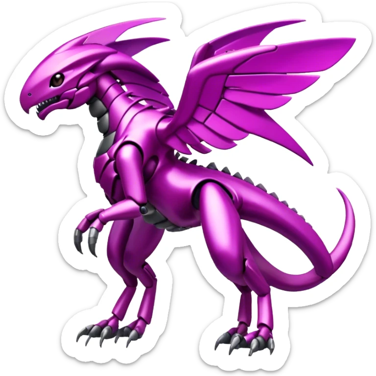  Cool Edgy Shiny Futuristic Ethereal Legendary Digimon-Genesect-Palkia-hybrid full body sticker