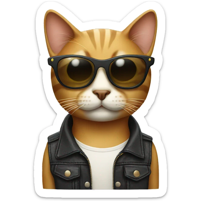 Cat with sunglasses sticker
