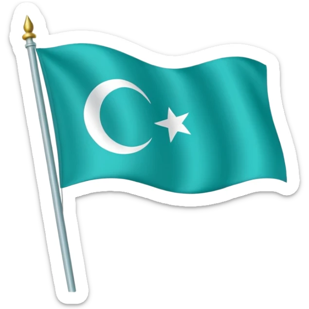 Turkuaz renginde türk bayrağı yapar mısın. Bayrak. I want to flag. Simple. sticker