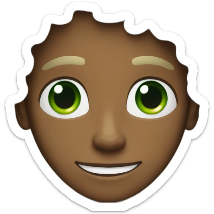 Tall skinny guy with curly hair and  green eyes and brown skin tone sticker