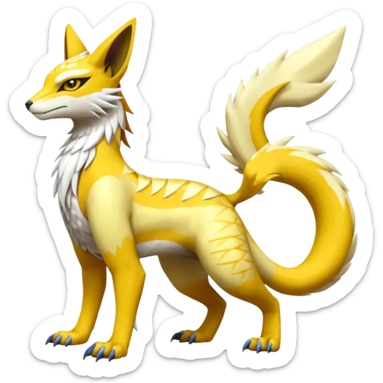 Latias-Vernid-Lombax-Renamon-Zeraora-Bastet-Fakémon-hybrid-fusion-creature, full body sticker