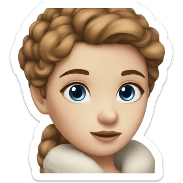 beautiful-girl,blue-eyes,brown-carre-hair,white-skin sticker