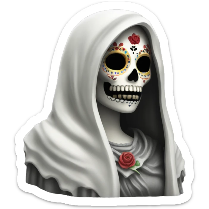 The statue of Santa Muerta, Goddess of Death.  sticker
