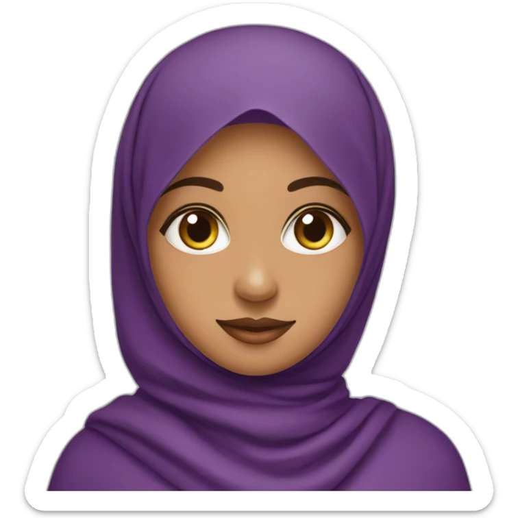 a beautiful south indian girl wearing hijab and purple dress sticker