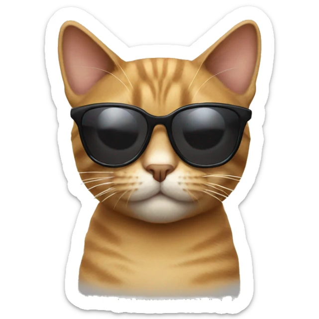Cat with sunglasses sticker