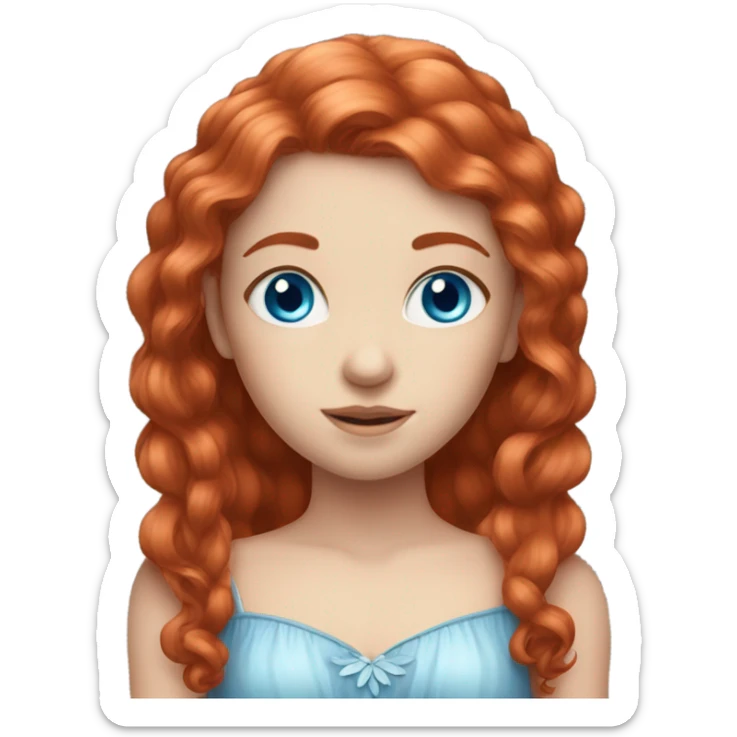 Red-hair-girl blue-eyes-fairy skin  sticker