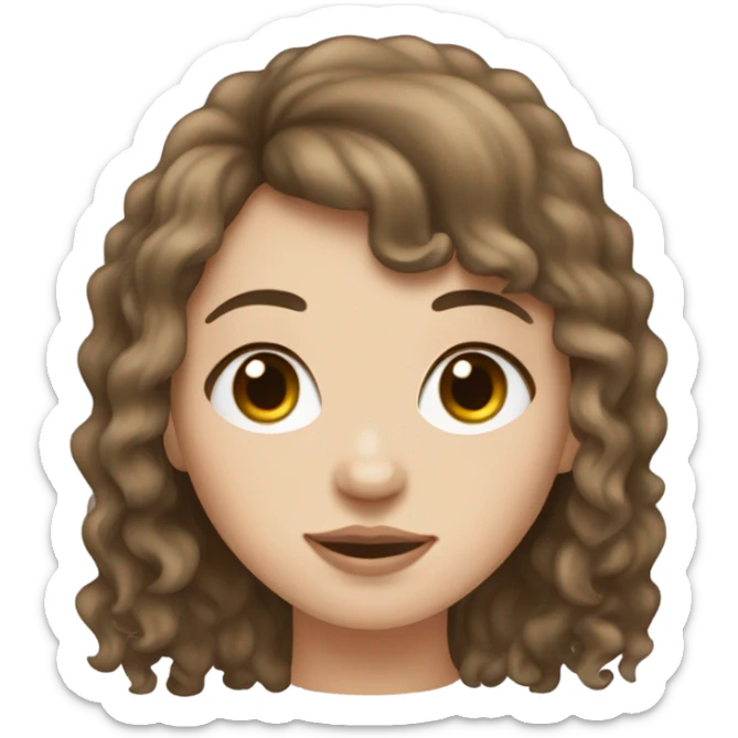 white girl with brown wavey hair and a fringe with a septum piercing  sticker