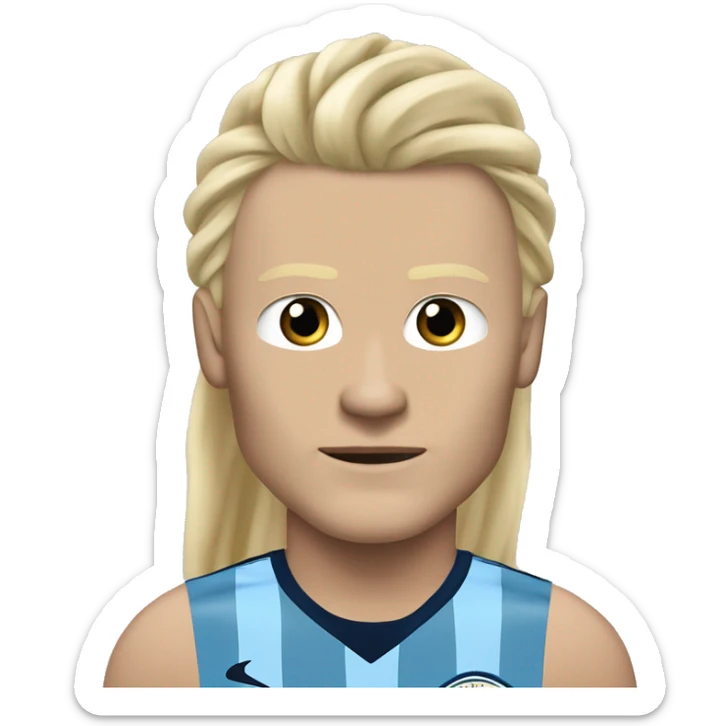 Erling Haaland with long hairs fuManchester Cityl body sticker