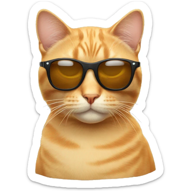 Cat with sunglasses sticker