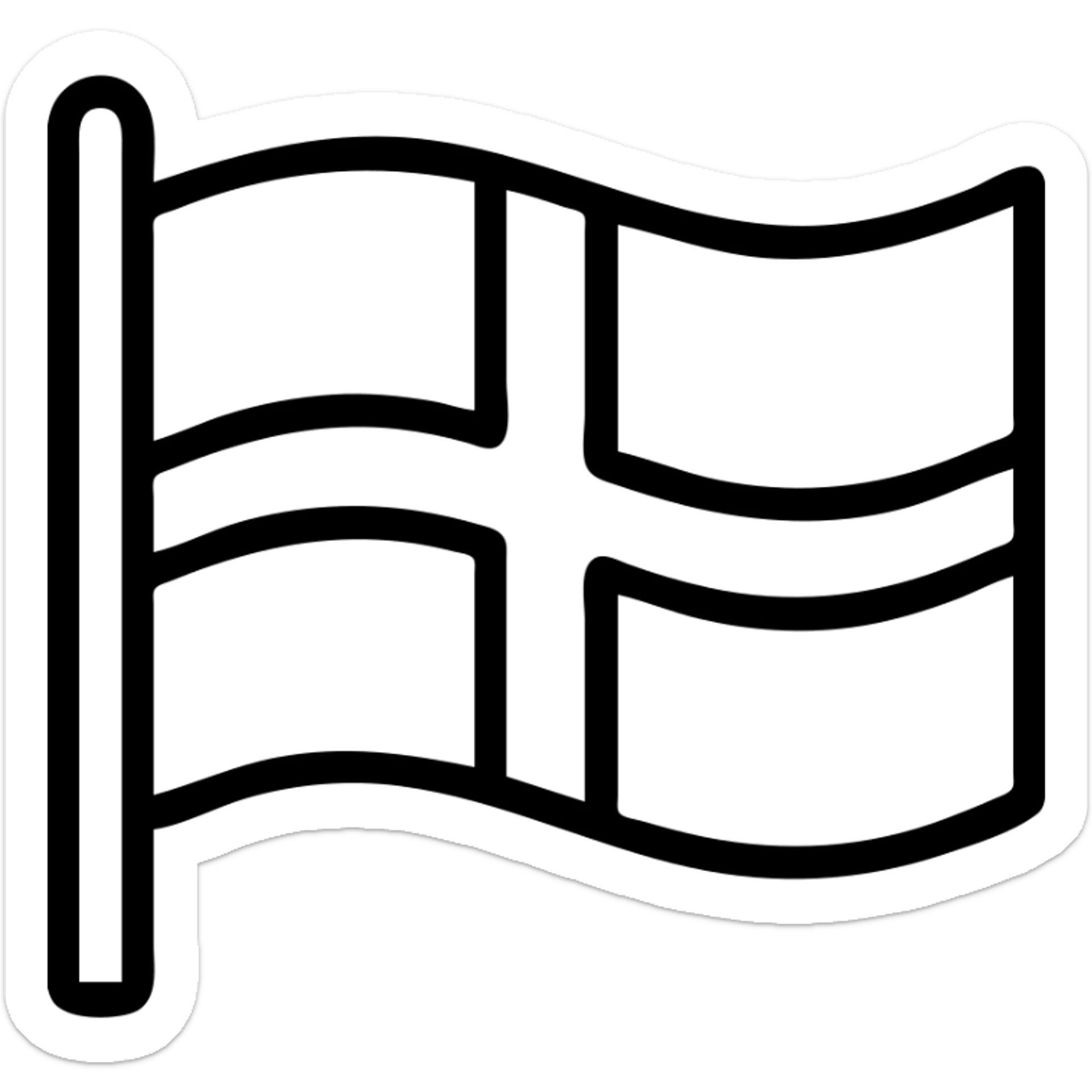 flag of Saint-Malo with white cross on black background, simple iconographic style, no text sticker