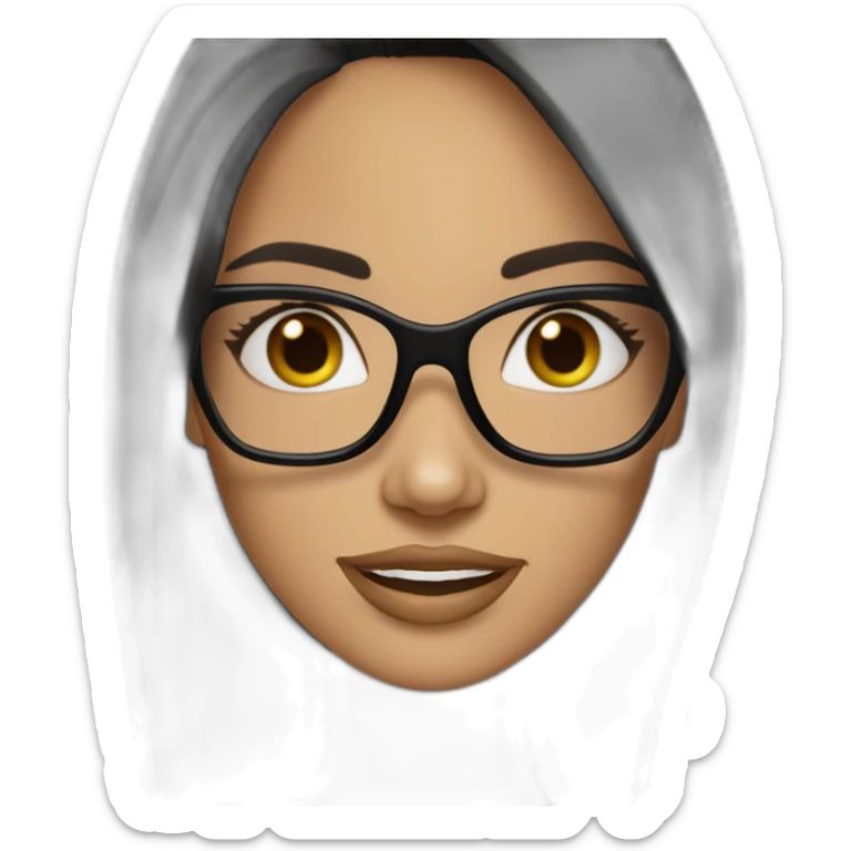 angelina golie avec les lunettes avec des long cheveux noirs lisse sticker