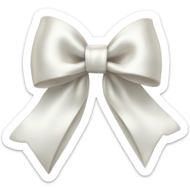 white satin bow sticker