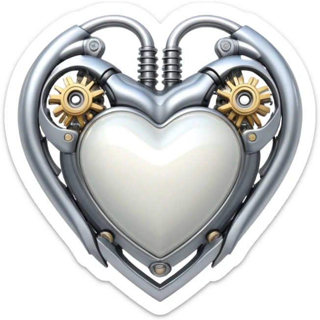 sorayama heart glossy metal parts mechanism sfw sticker