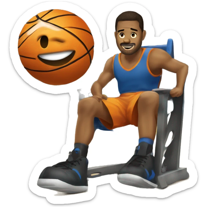 emoji que sea de un discapacitado en silla de rueda jugando basquetbol sticker