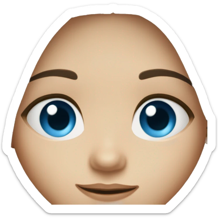 Pretty long brunette hair girl with blue eyes and loose  lips sticker