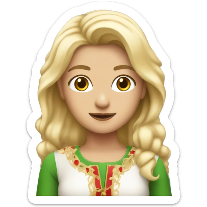 Pretty Italian blonde girl with a cherleading outfit sticker